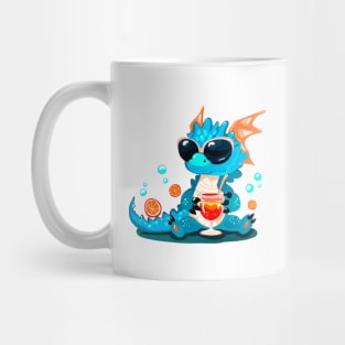 Cute adorable baby dragon drinking Aperol Spritz cocktail Mug